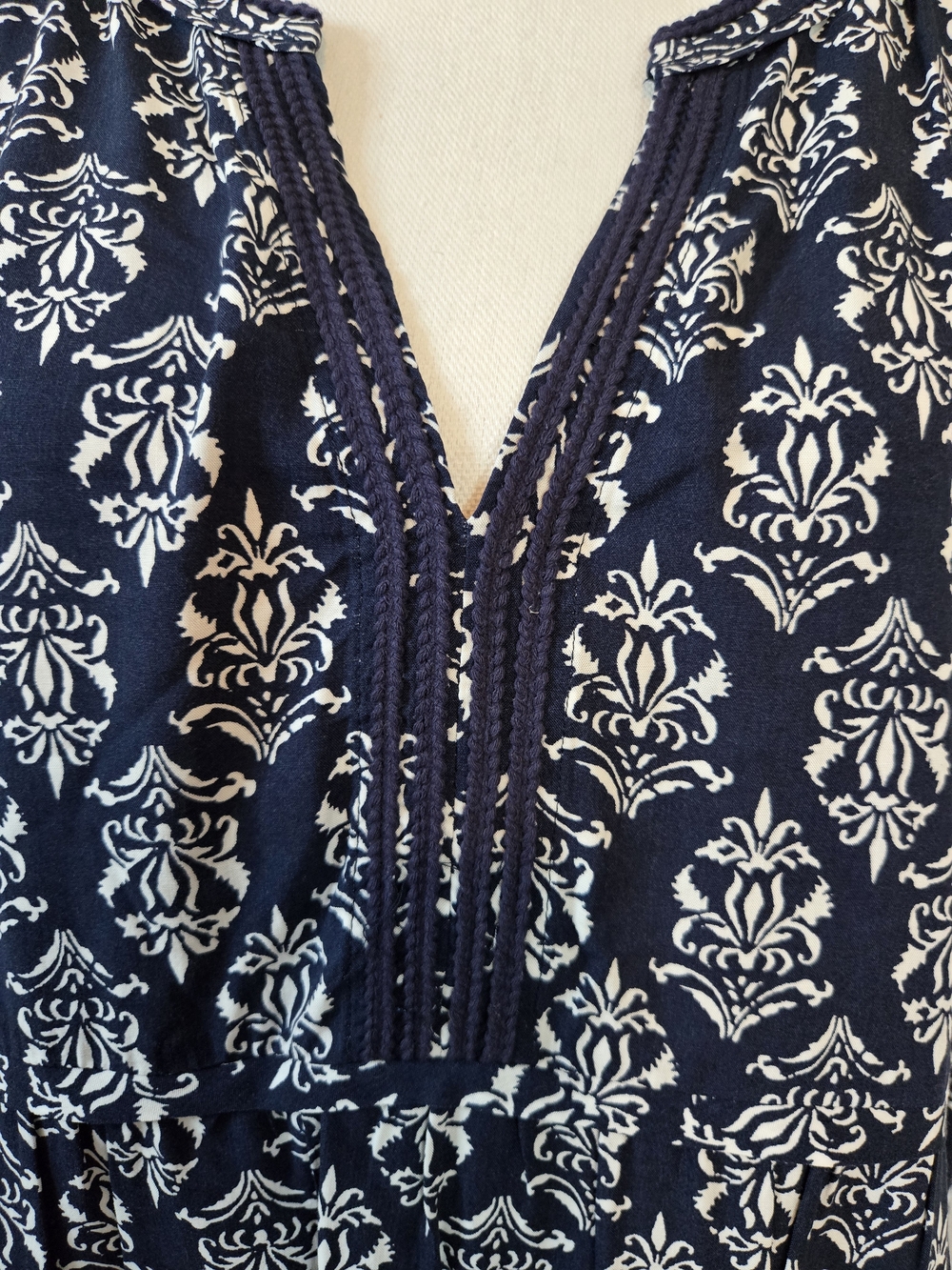 Two By Vince Camuto Navy & White Sleeveless Printed Tunic Top- NWT Ret $79 - Picture 2 of 12